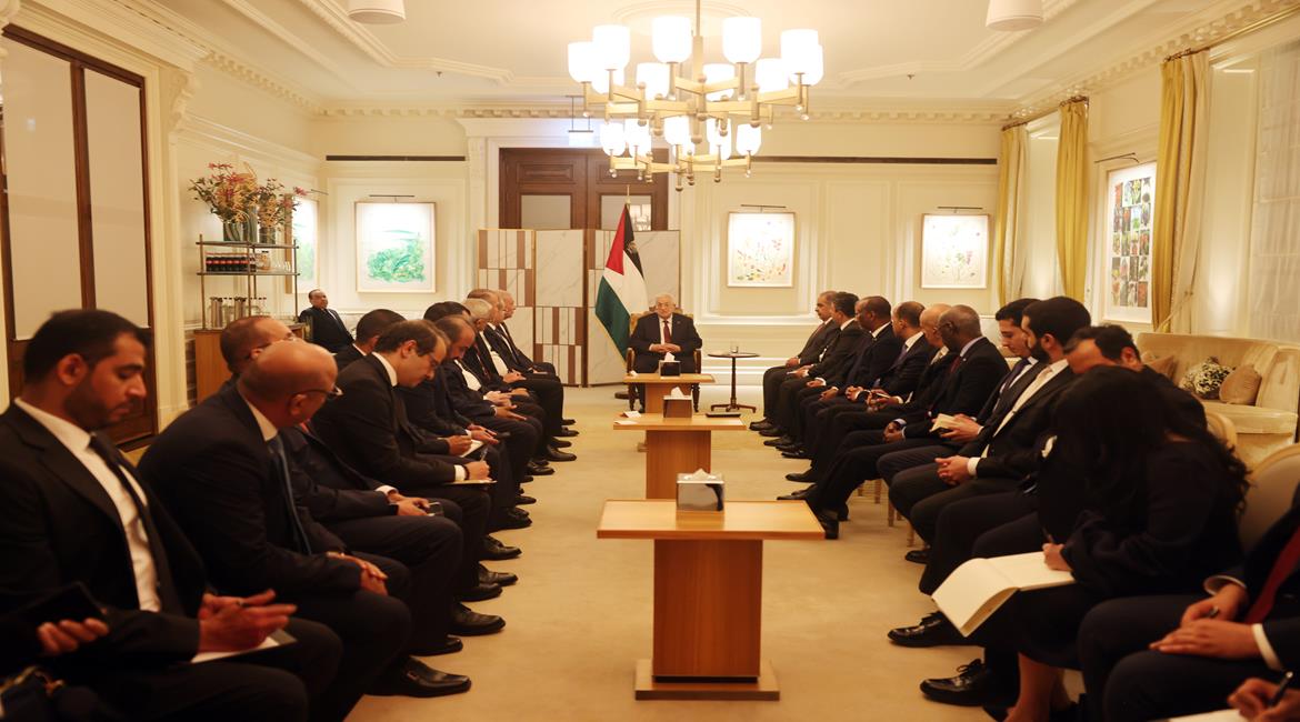 الرئيس محمود عباس، يلتقي السفراء العرب المعتمدين لدى المملكة المتحدة