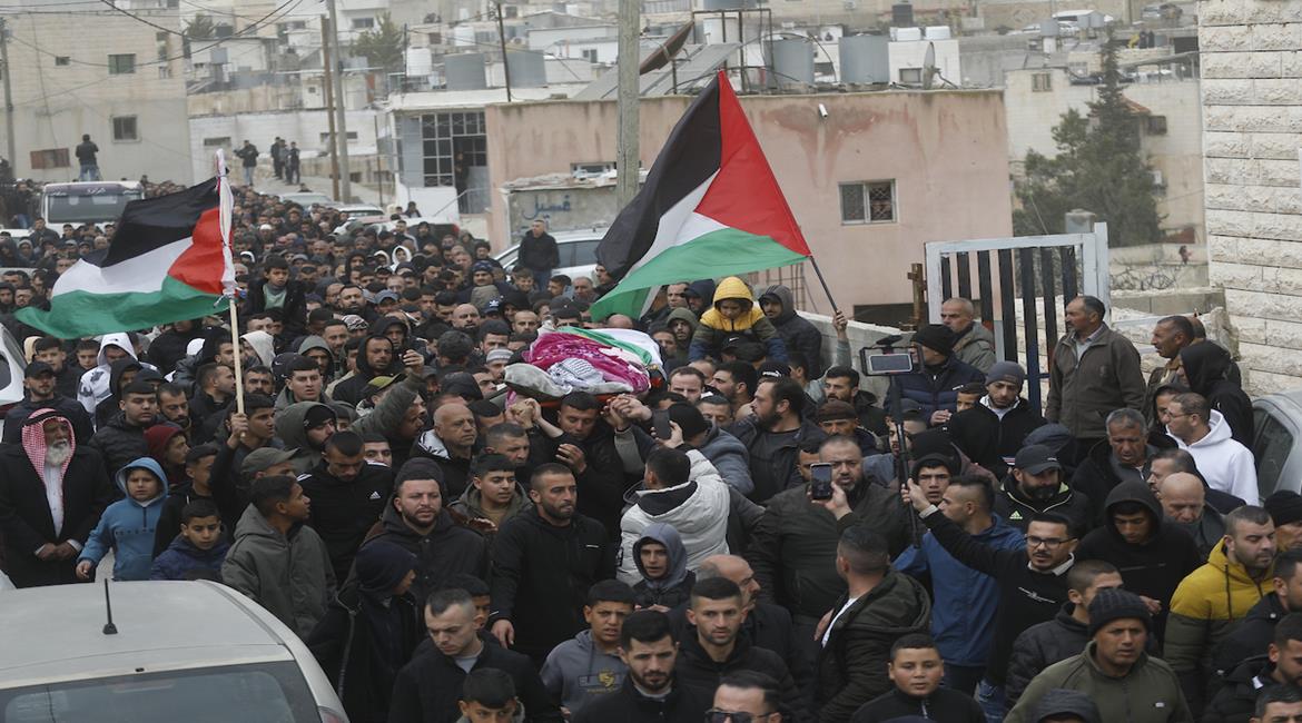 تشييع جثمان الشهيد محمد ناجح نصر الله (20 عاما)،في بلدة الظاهرية جنوب الخليل