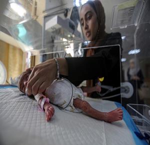 غزة - حاضنات مستشفى الأقصى في دير البلح تكتظ بالأطفال الخدج بعد نقل المزيد منهم من مستشفيات مدينة غزة